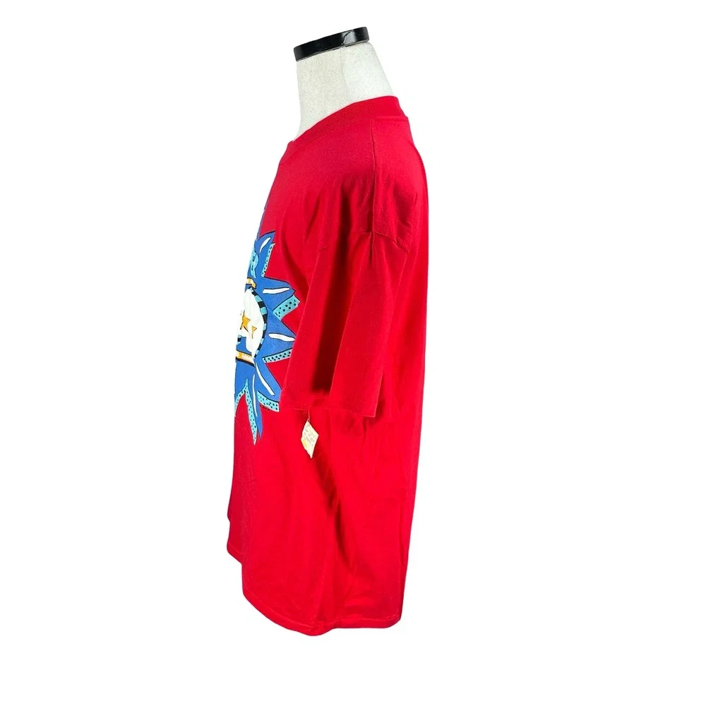 Vintage Ken Done Super Dad Graphic T-Shirt Red XL Puff Print Made in USA New